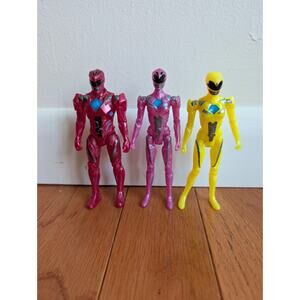 Bandai Power Rangers Movie Red, Pink, Yellow Ranger Action Figures 2017 Legacy